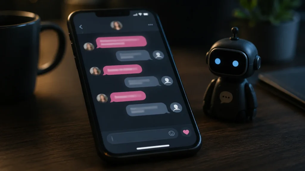 Bot-Chat in Dating-App als Hinweis auf Fake-Profil