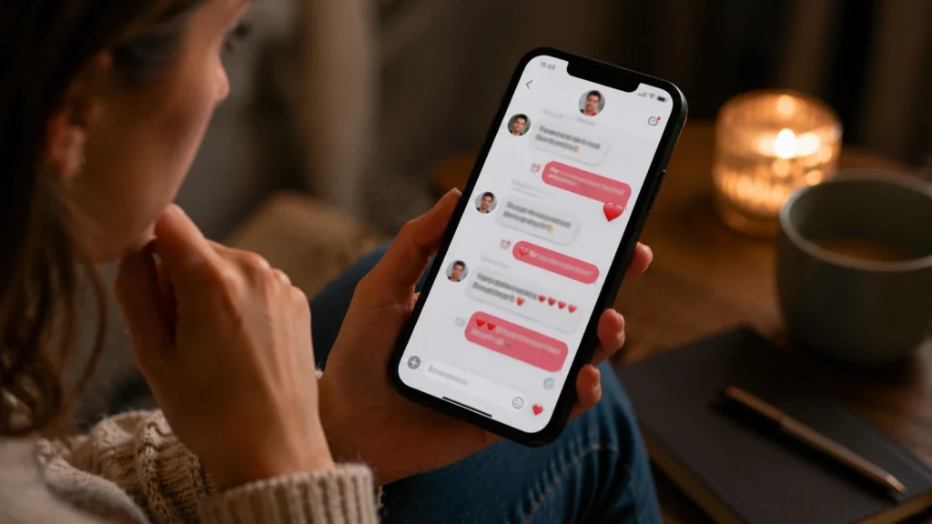 Symbolisches Bild für Fake-Liebe und emotionalen Betrug beim Online-Dating
