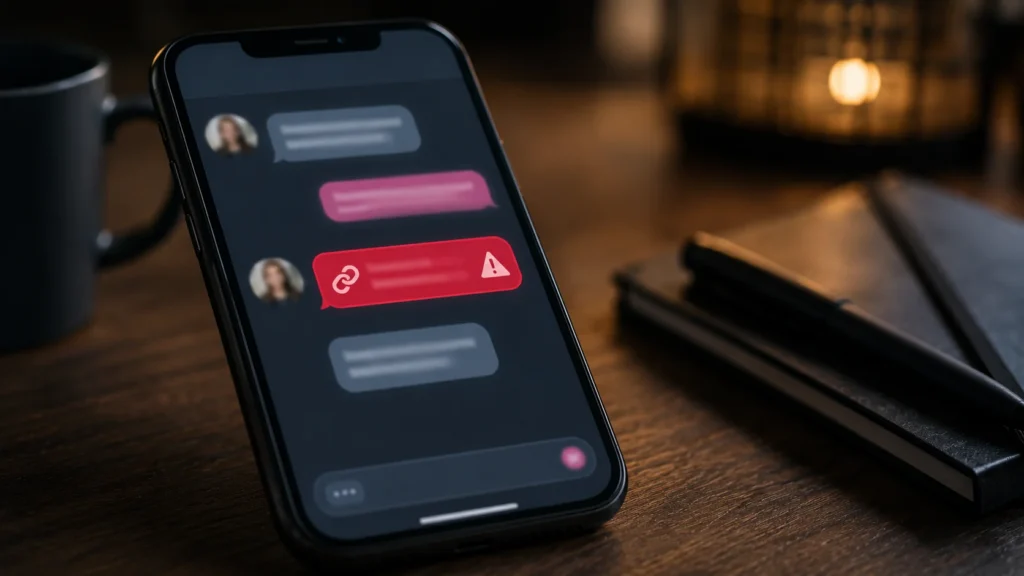 Verdächtiger Link in Dating-Chat als Warnsignal